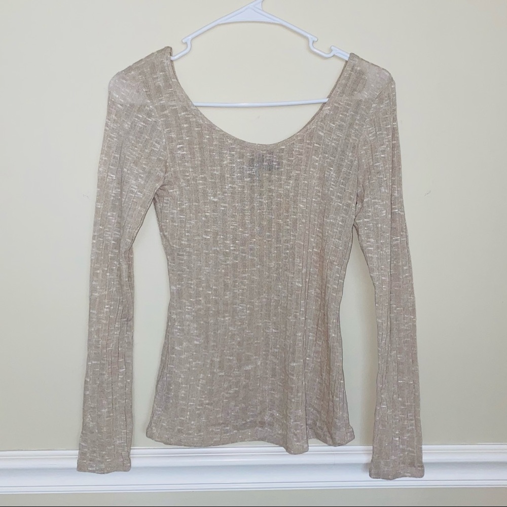Ultra flirt Tan long sleeve top